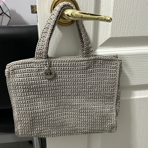 The Sak Handbags - LIKE NEW! Women's SAK Crocheted Tan/Taupe Mini Clutch